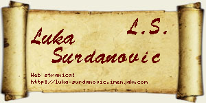 Luka Surdanović vizit kartica